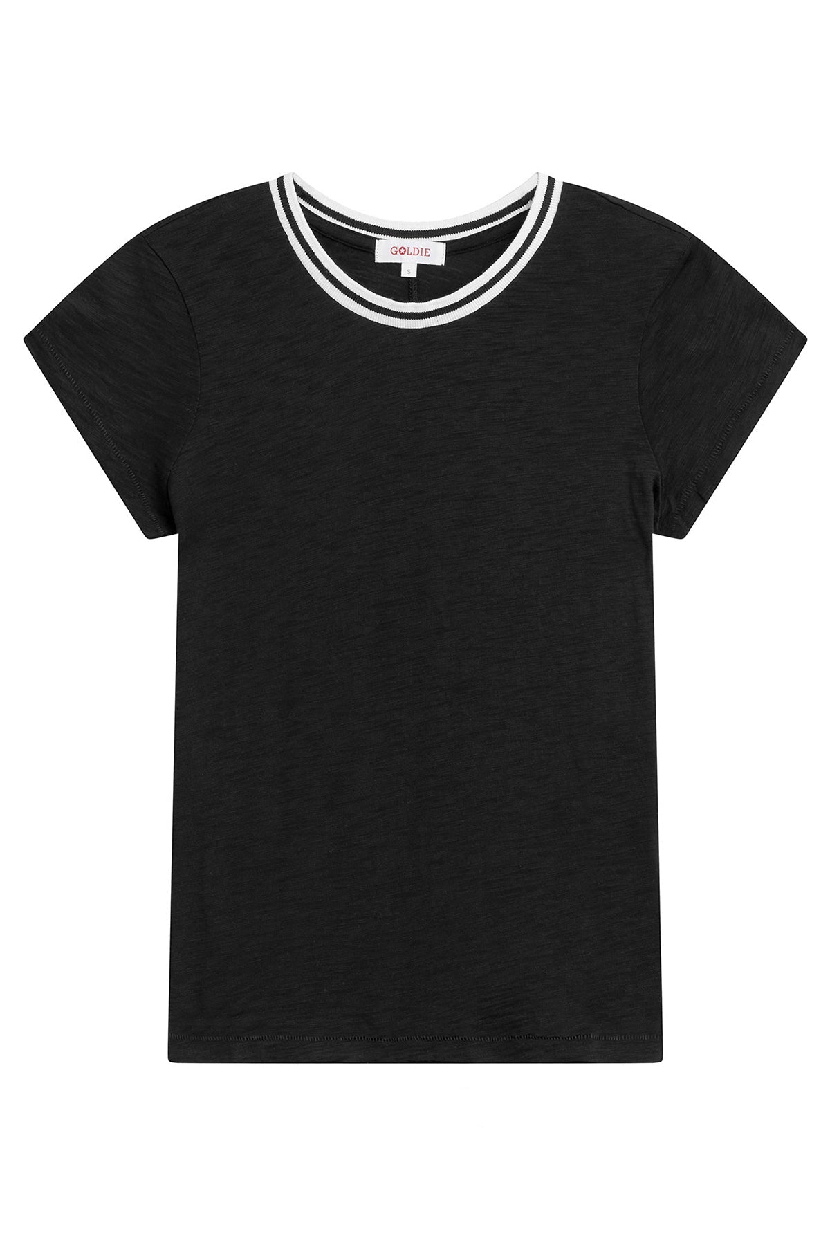 Tipped Ringer Tee - Goldie LeWinter #color_black