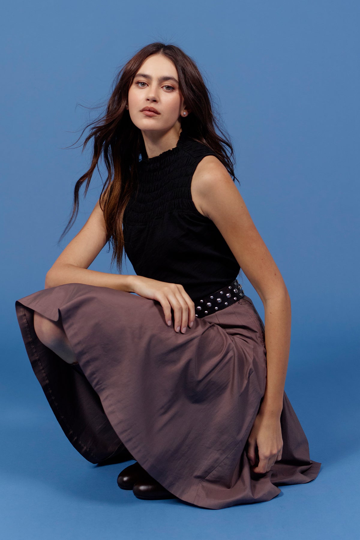 Tori Smocked Shell - Goldie LeWinter #color_black