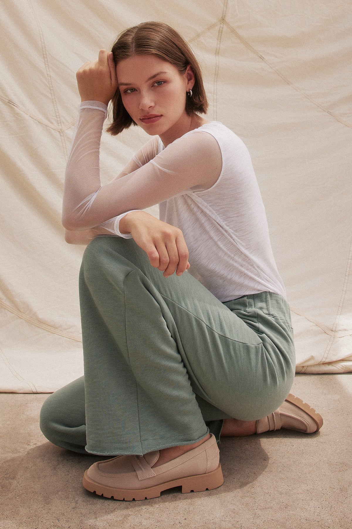 Tulle Long Sleeve Tee - Goldie LeWinter #color_white