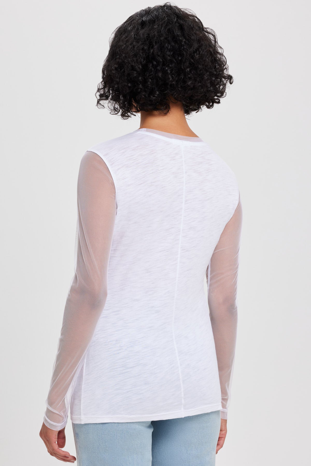 Tulle Long Sleeve Tee - Goldie LeWinter #color_white