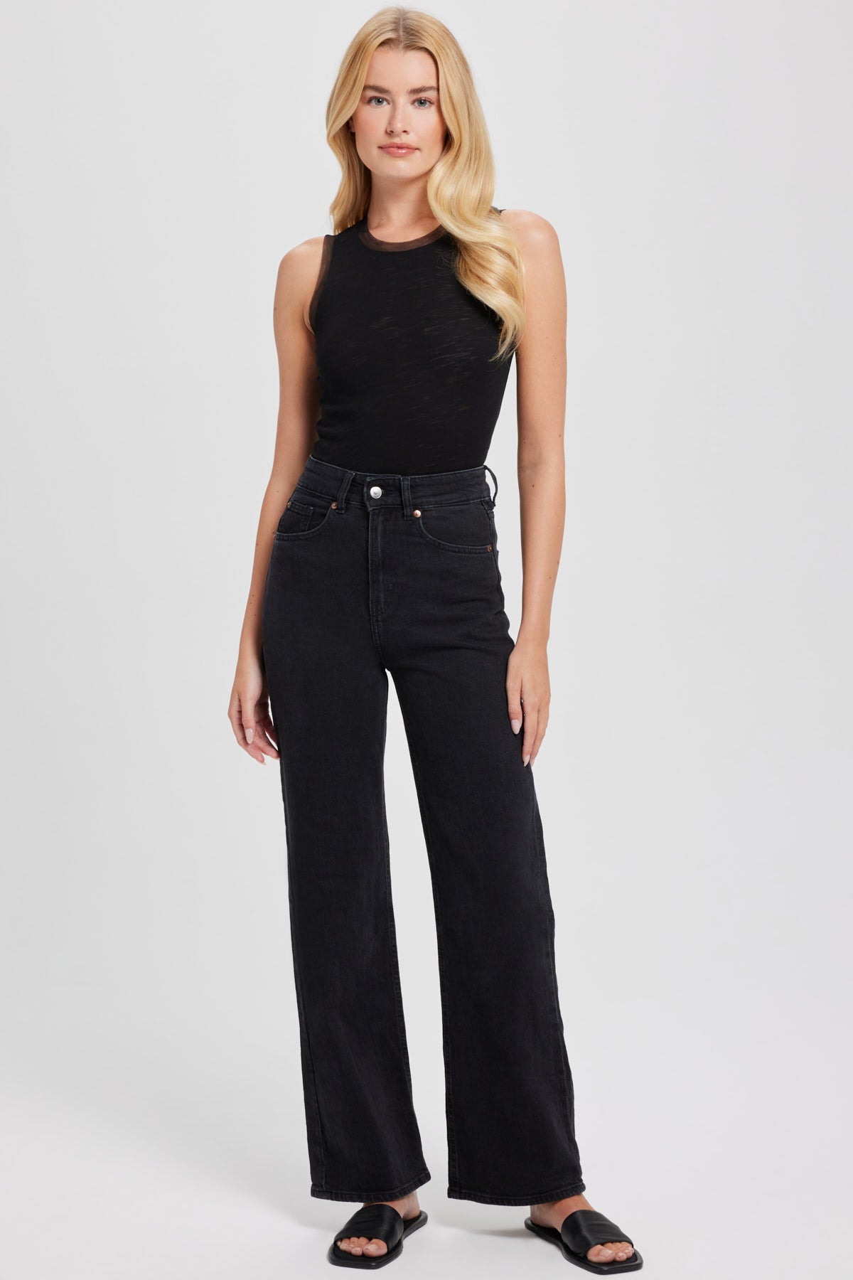 Tulle Trim Tank Top - Goldie LeWinter #color_black