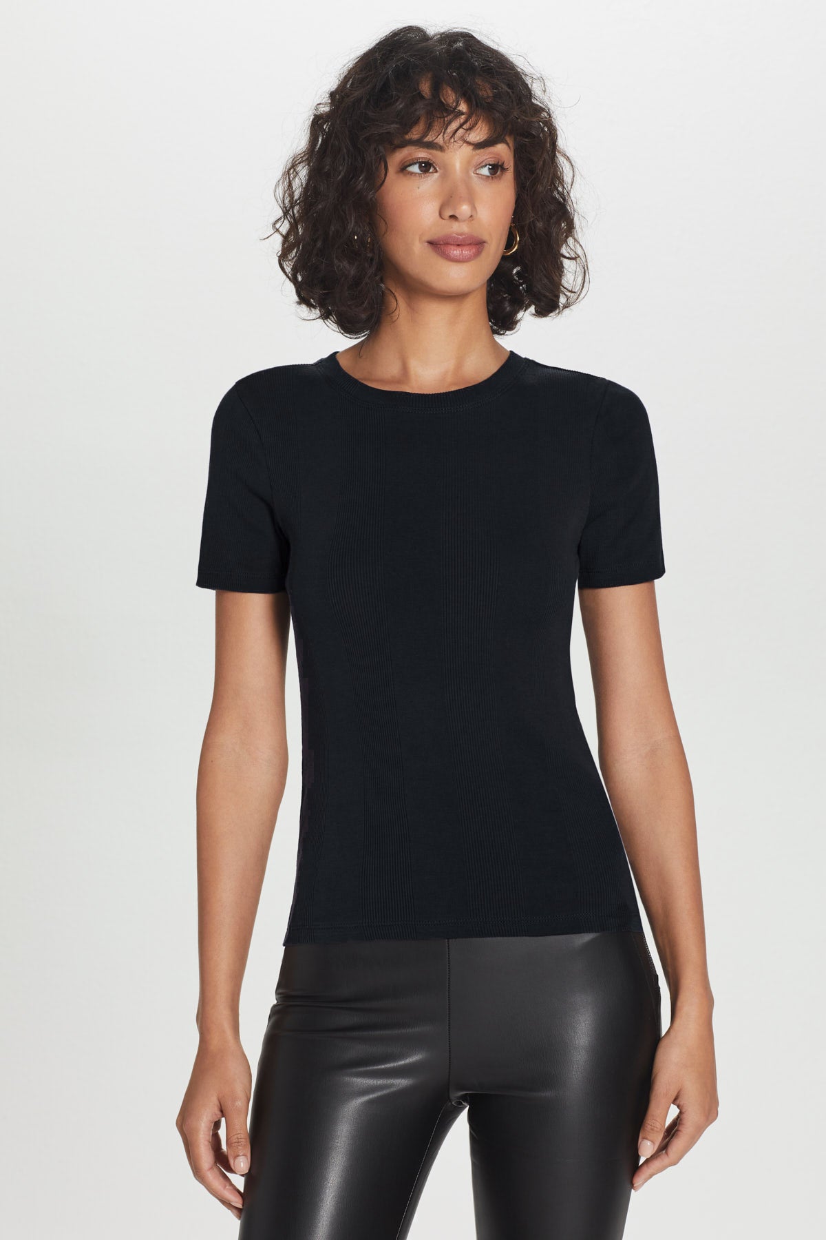 Variegated Rib Tee - Goldie LeWinter #color_black