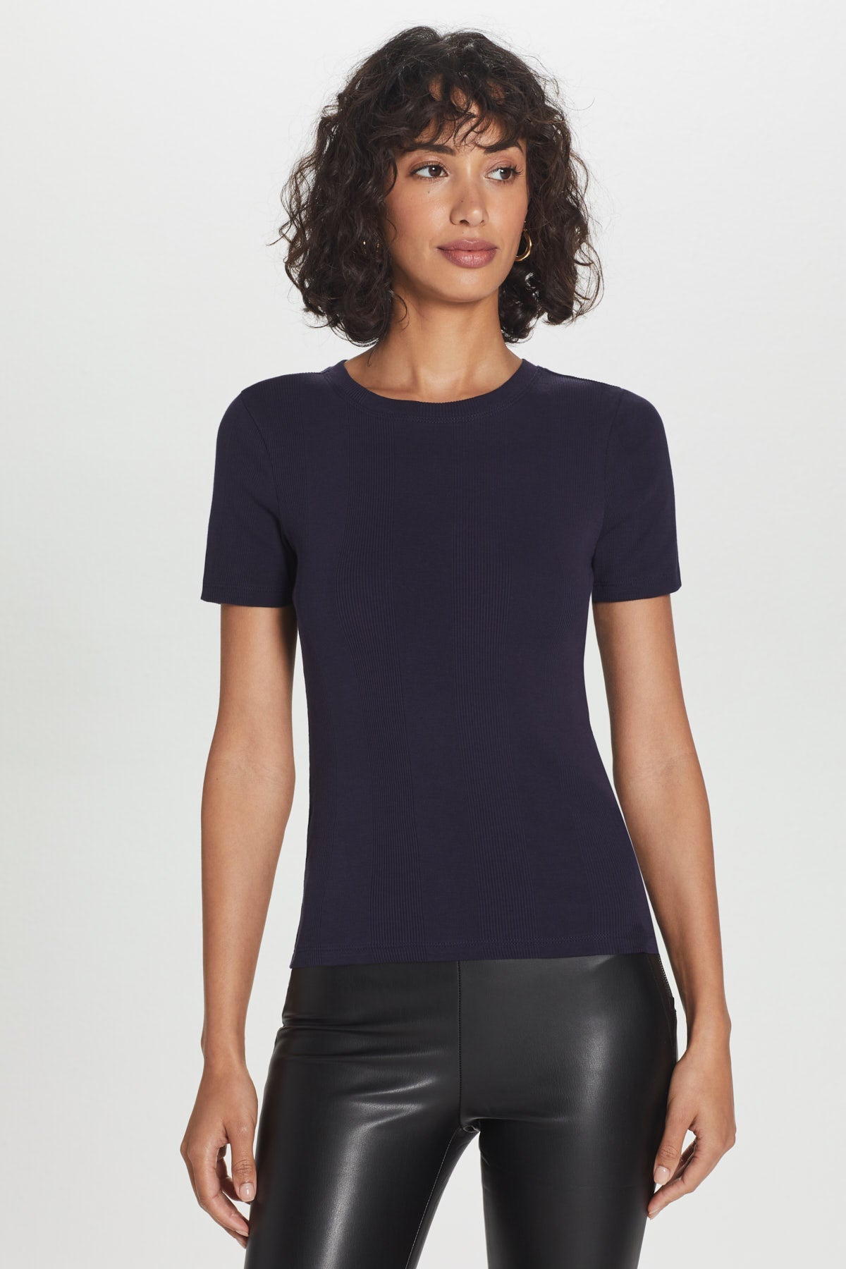 Variegated Rib Tee - Goldie LeWinter #color_navy