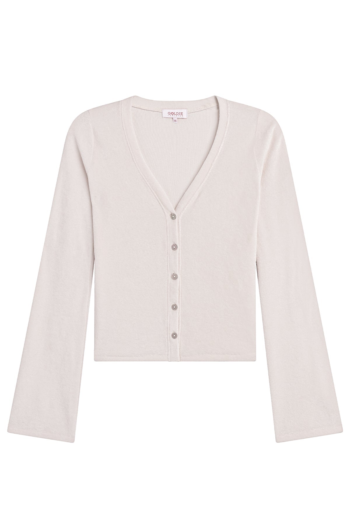 Velour Crush Cardigan - Goldie LeWinter #color_white sand
