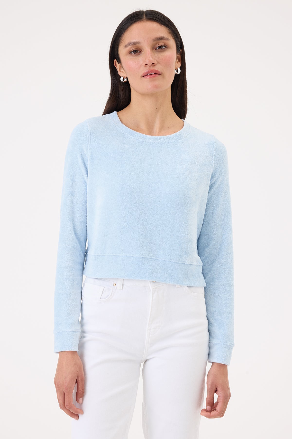 Velour Crush Crop Sweatshirt - Goldie LeWinter #color_placid - online exclusive