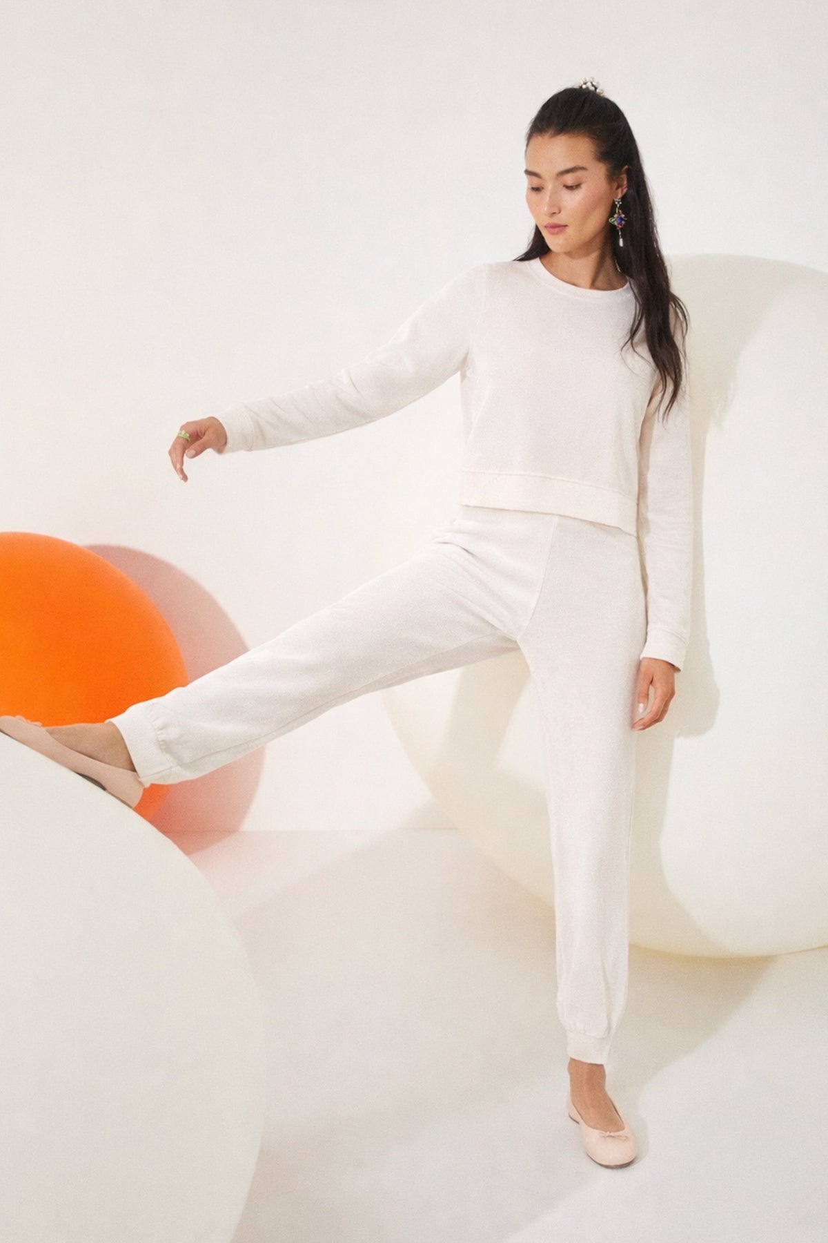 Velour Crush Jogger - Goldie LeWinter #color_white sand