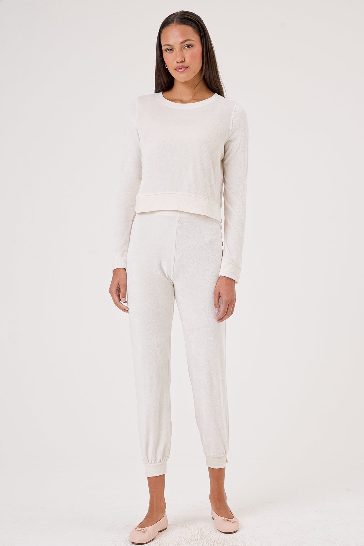 Velour Crush Jogger - Goldie LeWinter #color_white sand