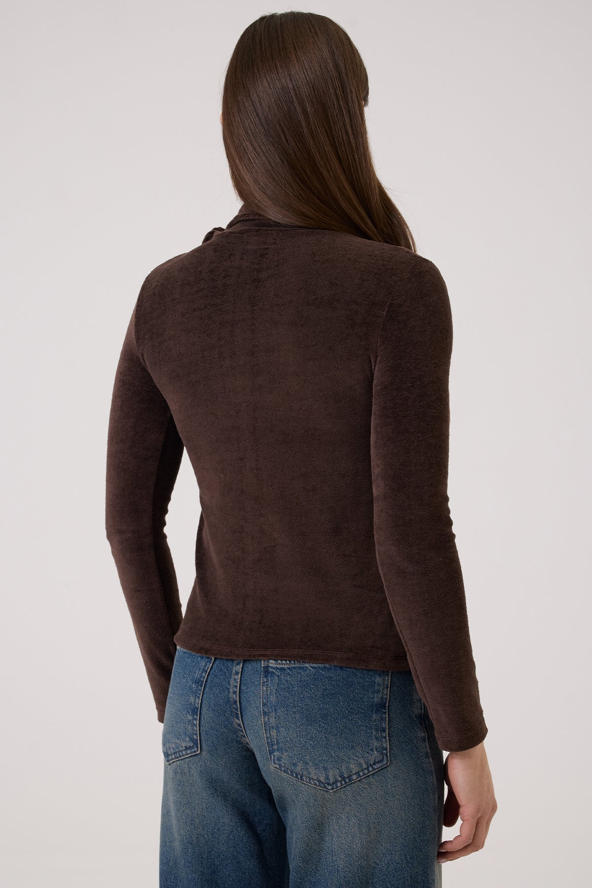 Velour Crush Scarf Top - Goldie LeWinter #color_coffee - limited edition