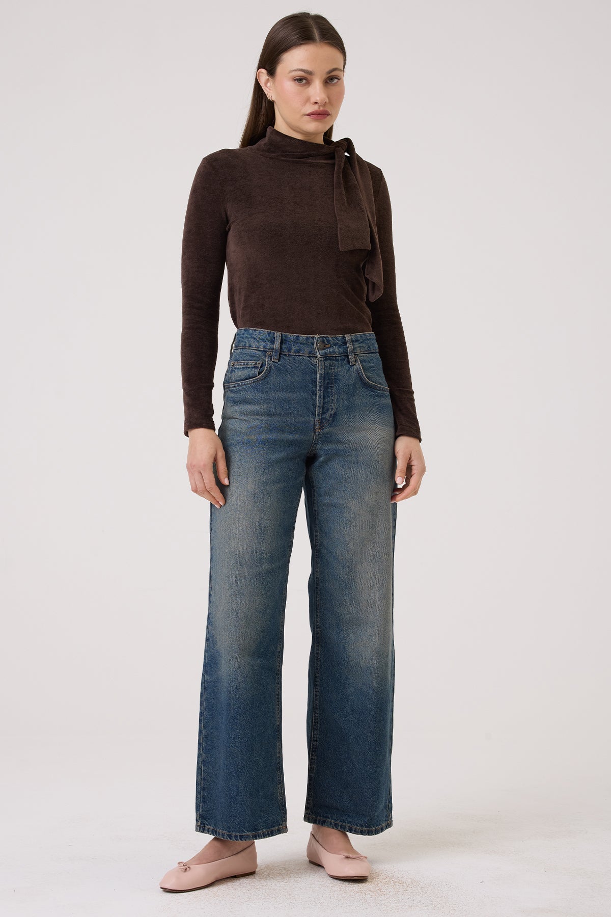 Velour Crush Scarf Top - Goldie LeWinter #color_coffee - limited edition