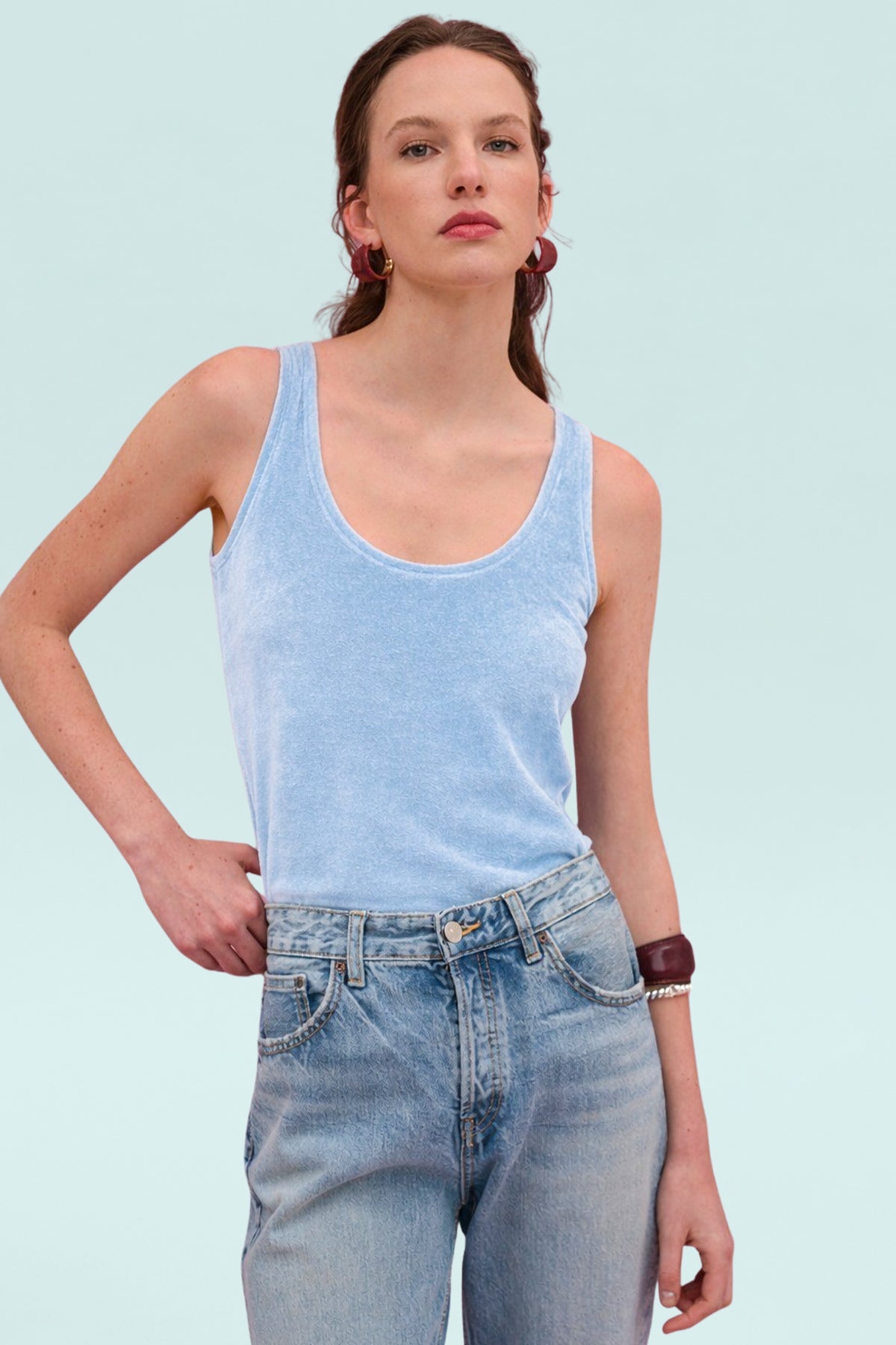 Velour Crush Tank - Goldie LeWinter #color_placid - online exclusive