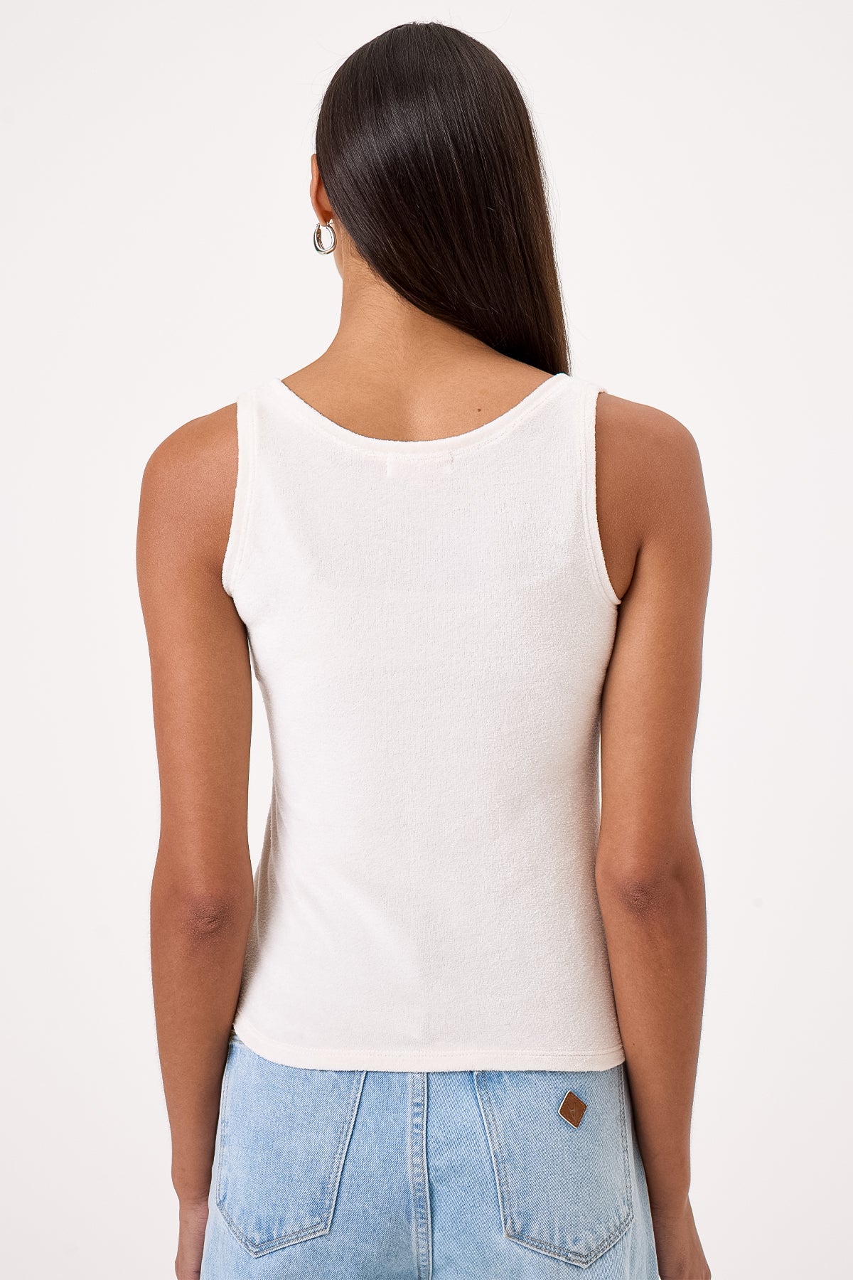 Velour Crush Tank - Goldie LeWinter #color_white sand