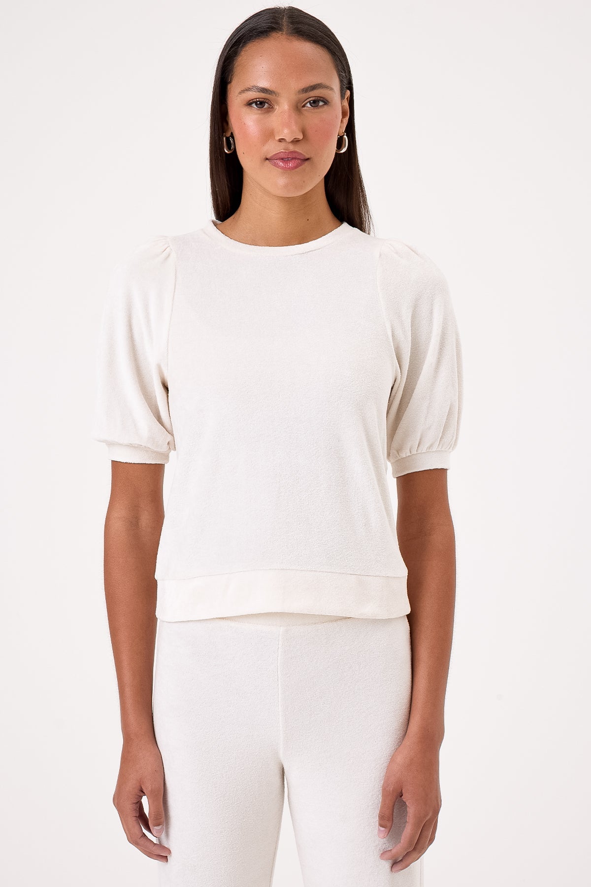 Velour Crush Top - Goldie LeWinter #color_white sand