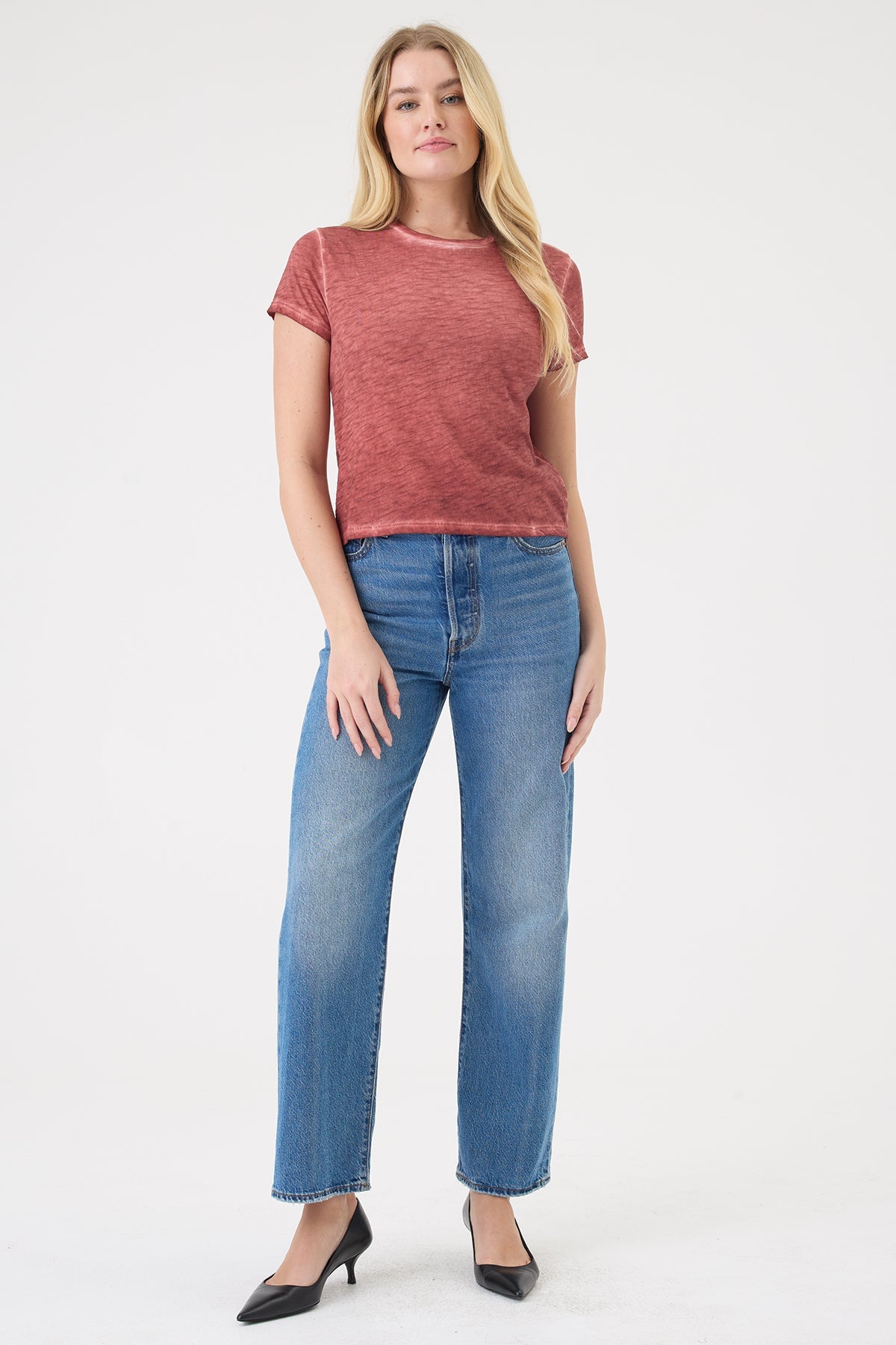 Vintage Wash Andie Tee - Goldie LeWinter #color_chili oil