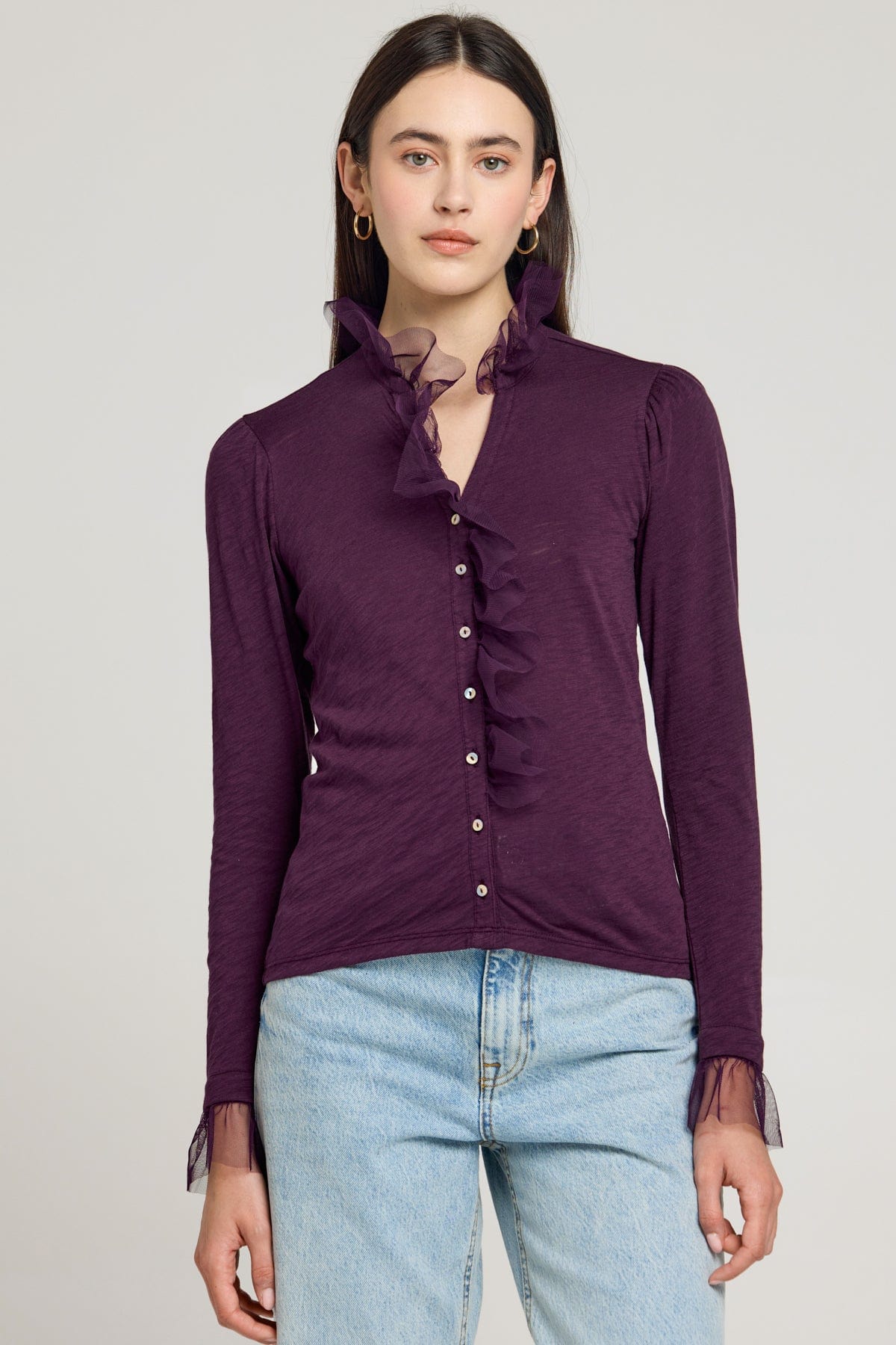 Vivian Tulle Ruffle Shirt - Goldie LeWinter