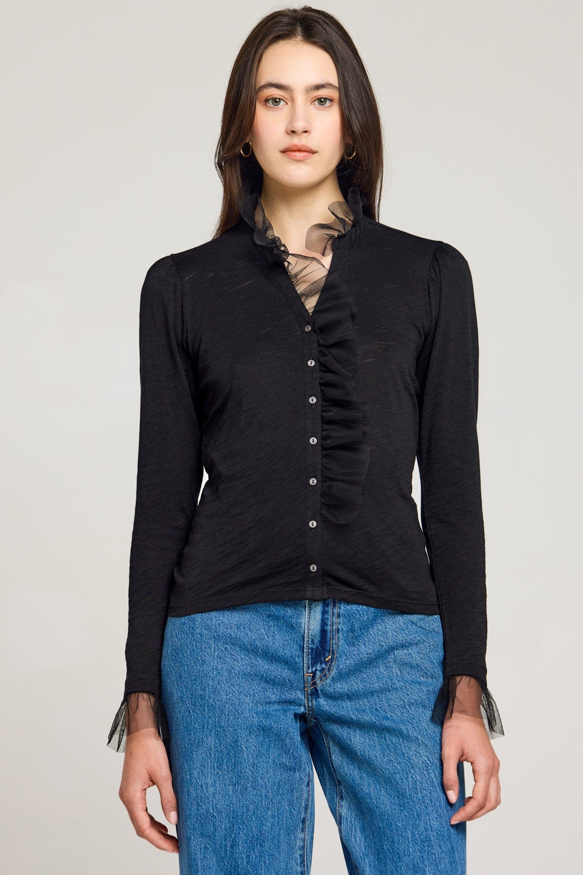 Vivian Tulle Ruffle Shirt - Goldie LeWinter