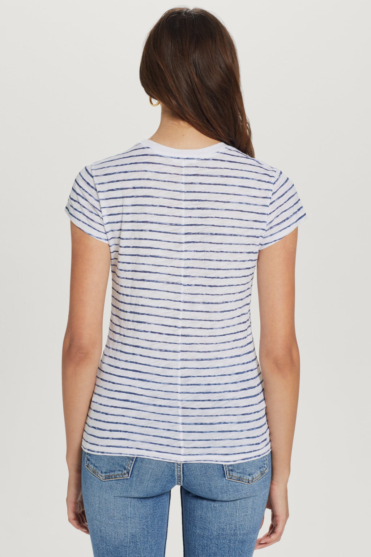 Watercolor Stripe Ringer Tee - Goldie LeWinter #color_infinity - limited edition