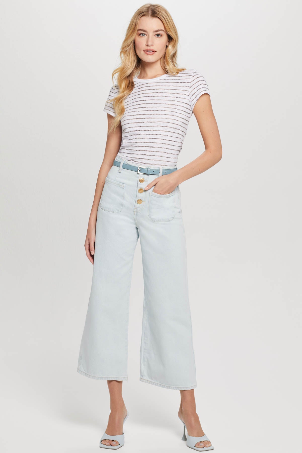 Watercolor Stripe Ringer Tee - Goldie LeWinter #color_string - limited edition