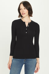 Ribbed Henley Top - Goldie 