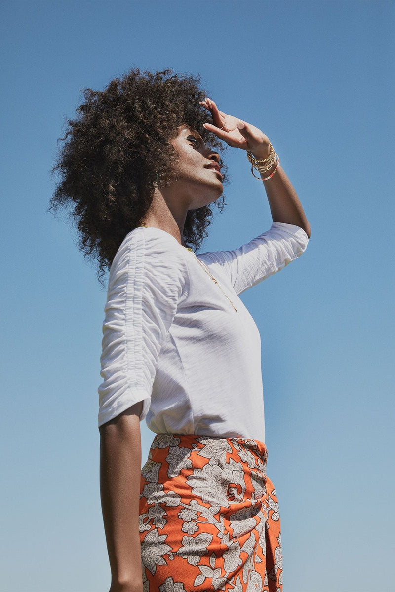 Ruched Half Sleeve Tee - Goldie Lewinter