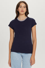 Ruby Shimmer Tipped Ringer Tee - Goldie Lewinter