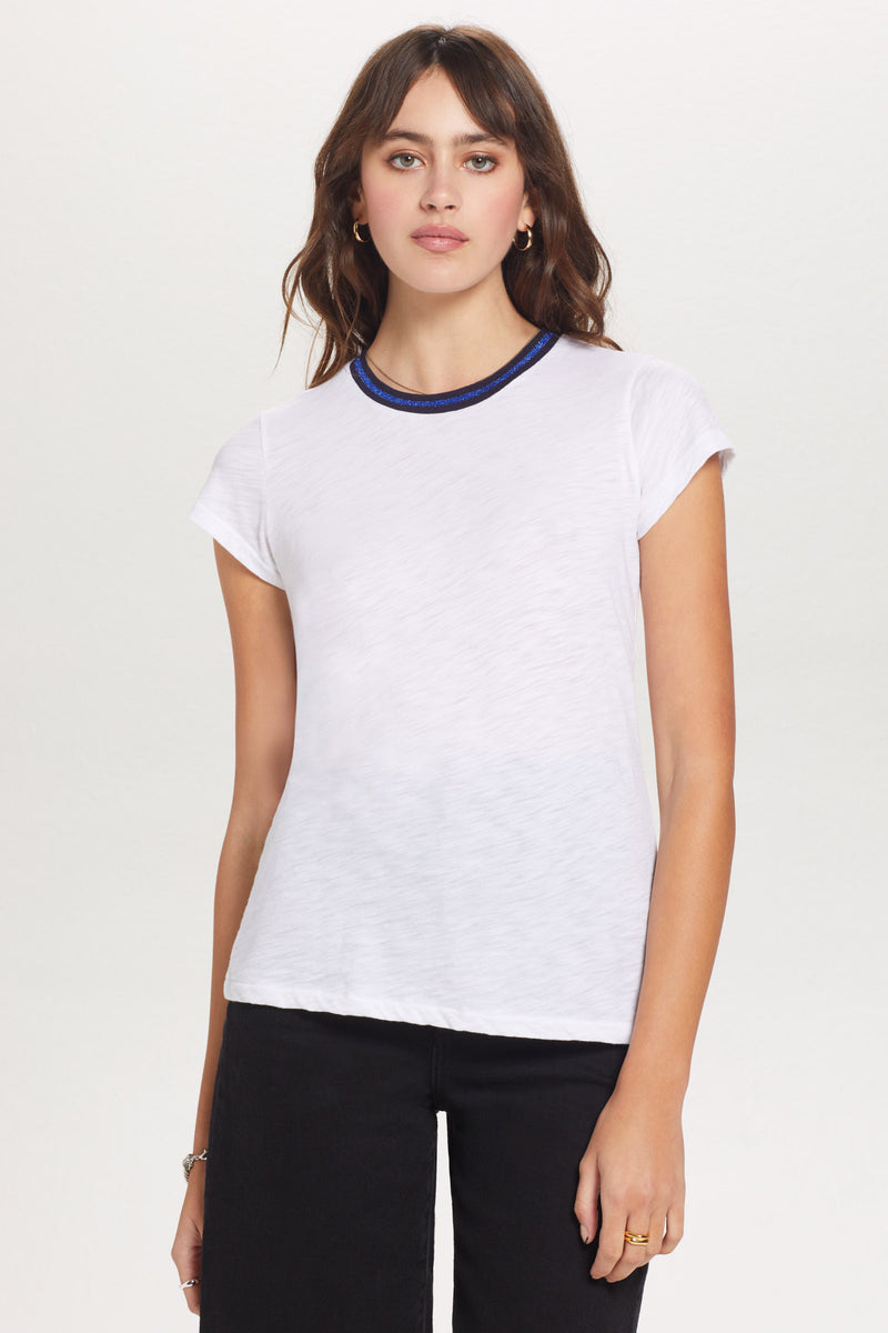 Shimmer Tipped Ringer Tee - Goldie Lewinter