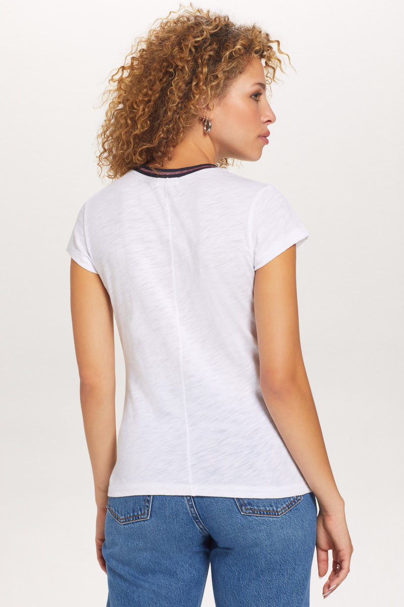 Shimmer Tipped Ringer Tee - Goldie Lewinter