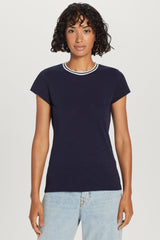 Multicolor Shimmer Tipped Ringer Tee - Goldie Lewinter