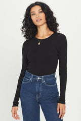 Long Sleeve Variegated Rib Tee - Goldie 