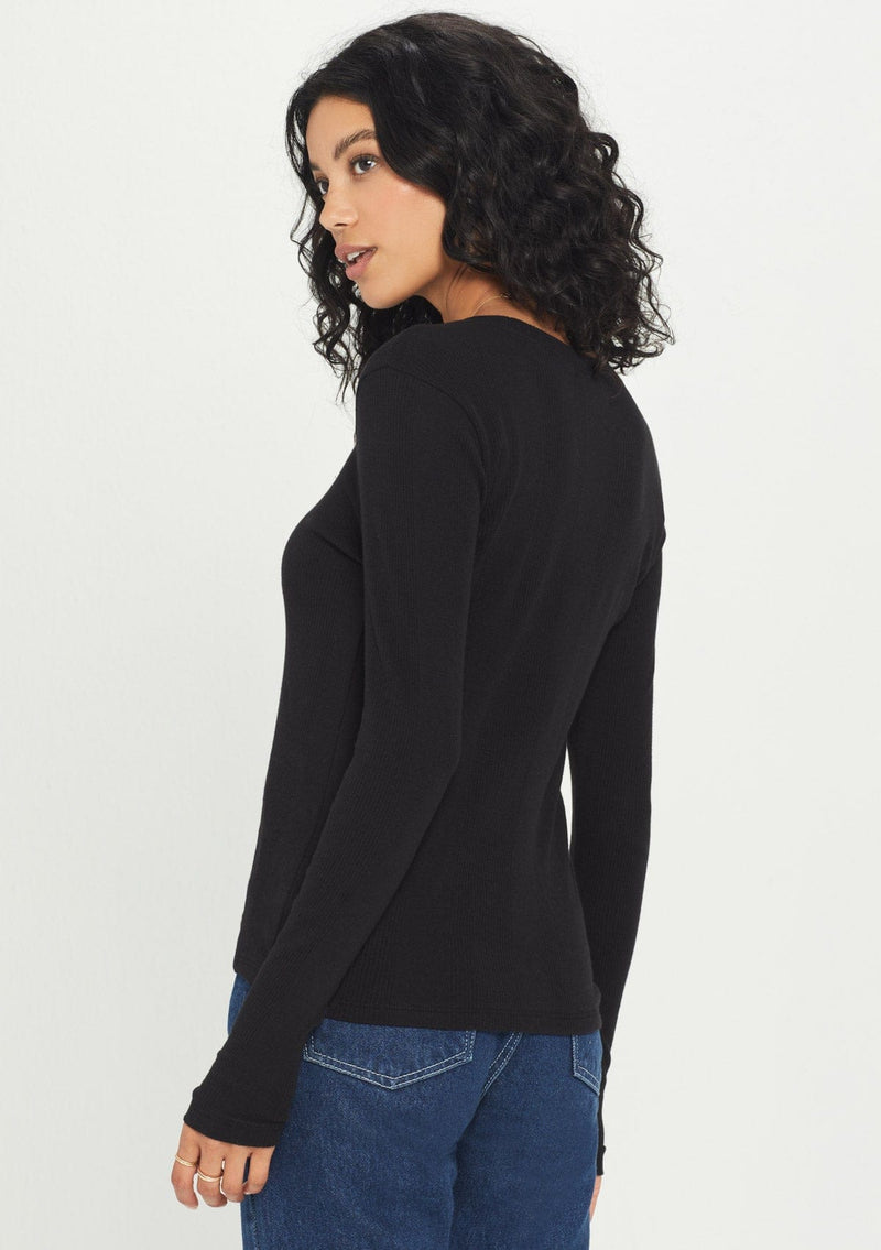 Long Sleeve Variegated Rib Tee - Goldie 