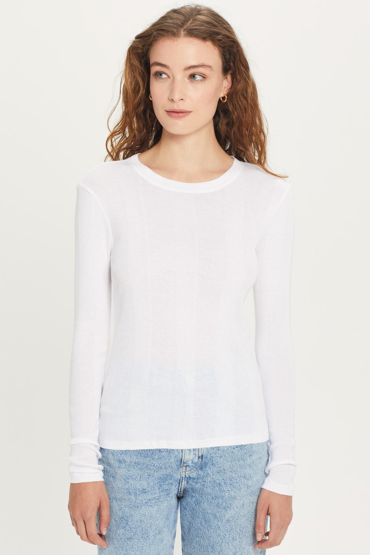 SOFT LOUNGE RINGER LONG SLEEVE CROP TOP