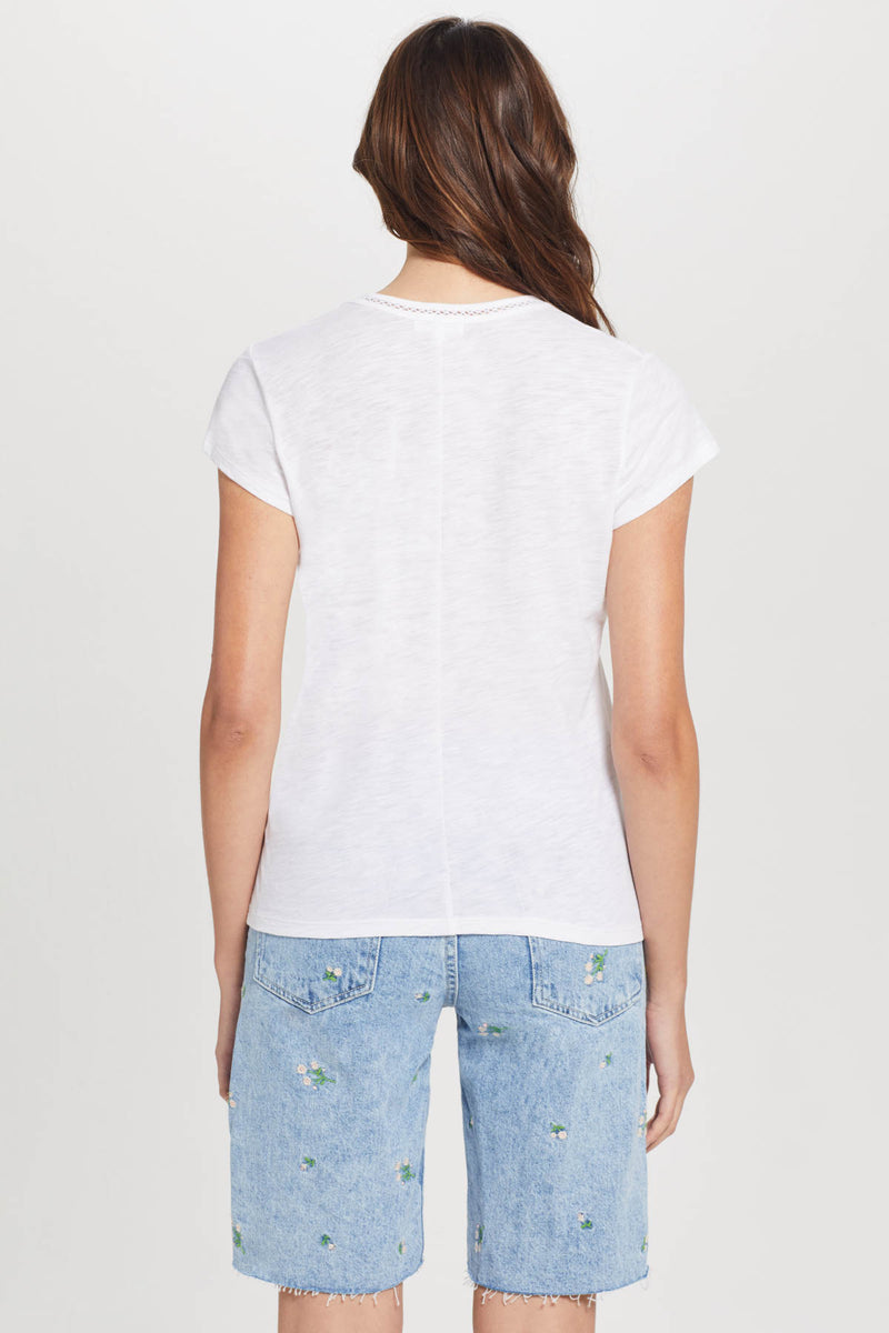 Honor Embroidered Ringer Tee - Goldie Lewinter