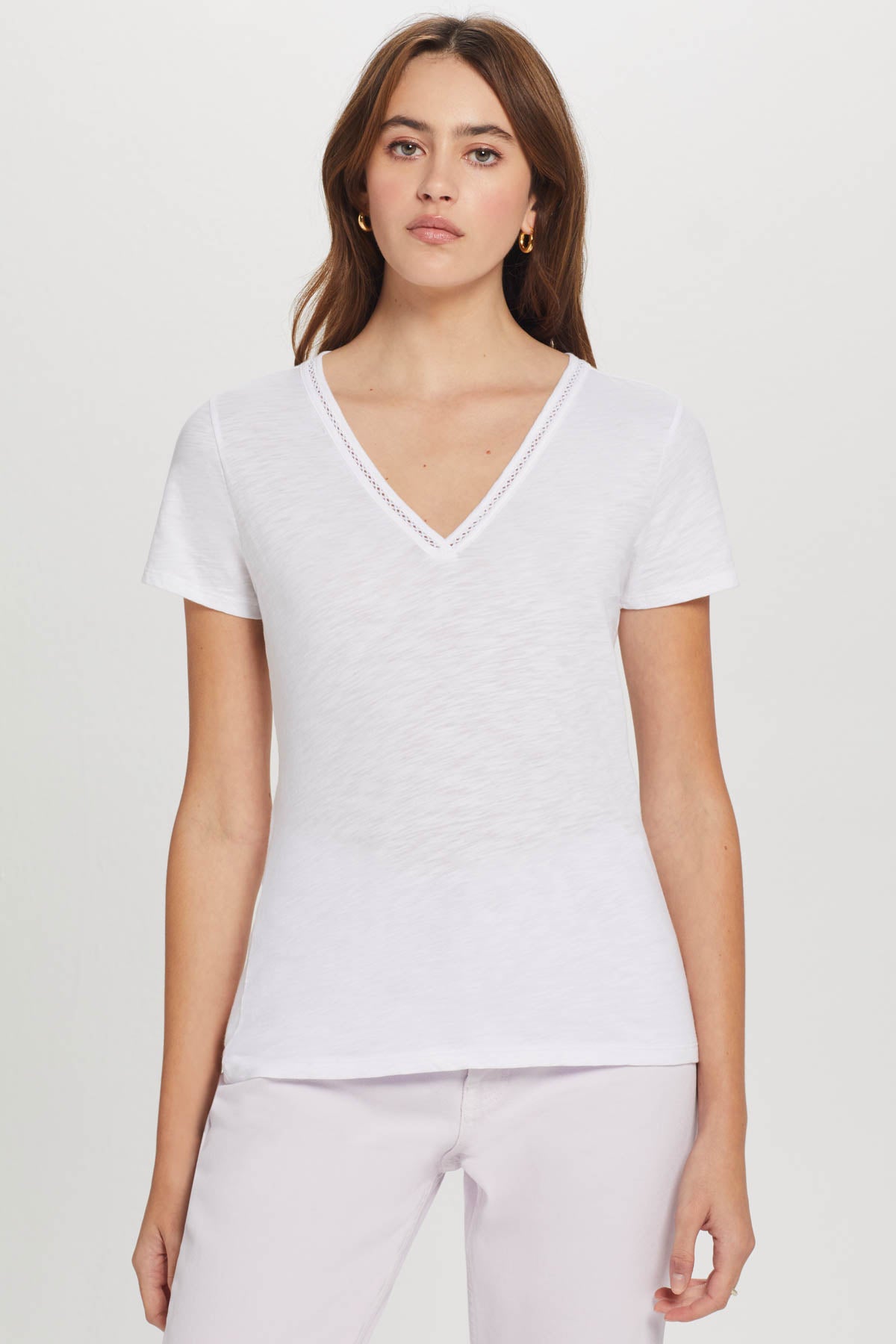 Honor Embroidered V Neck Tee - Goldie Lewinter