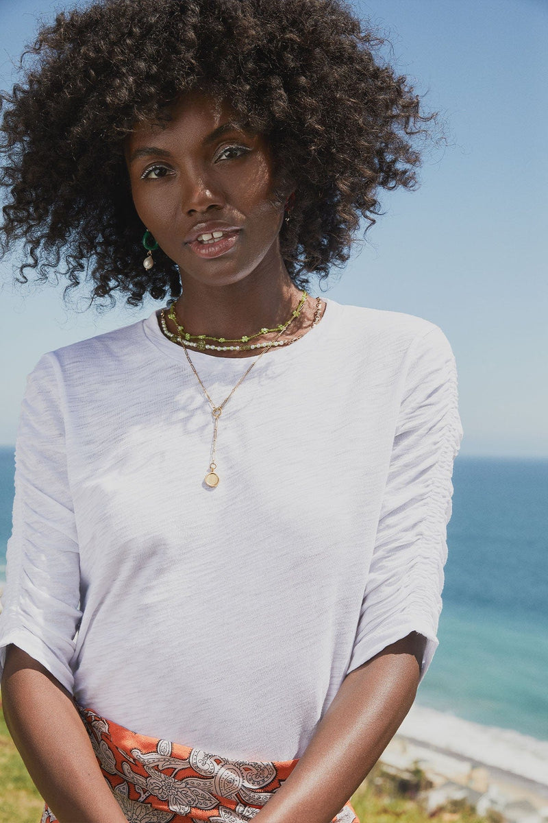 Ruched Half Sleeve Tee - Goldie Lewinter