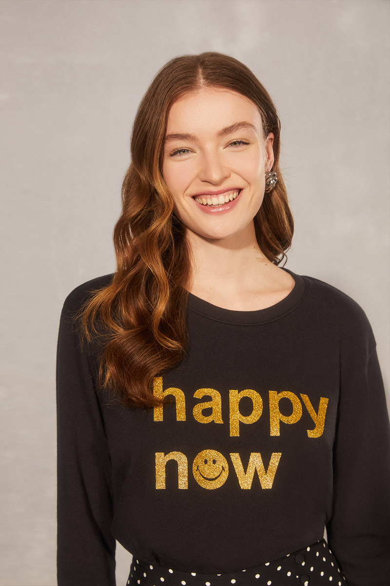Happy Now Sweatshirt - Goldie Lewinter