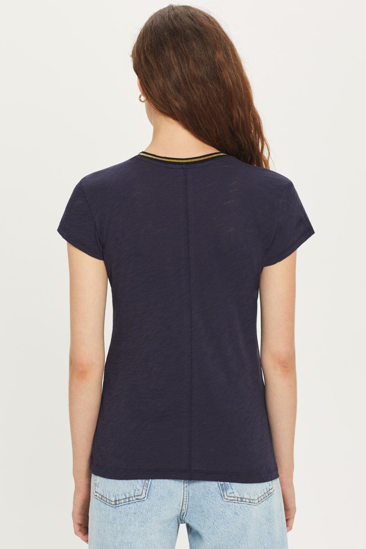 Metallic Tipped Ringer Tee - Goldie LeWinter