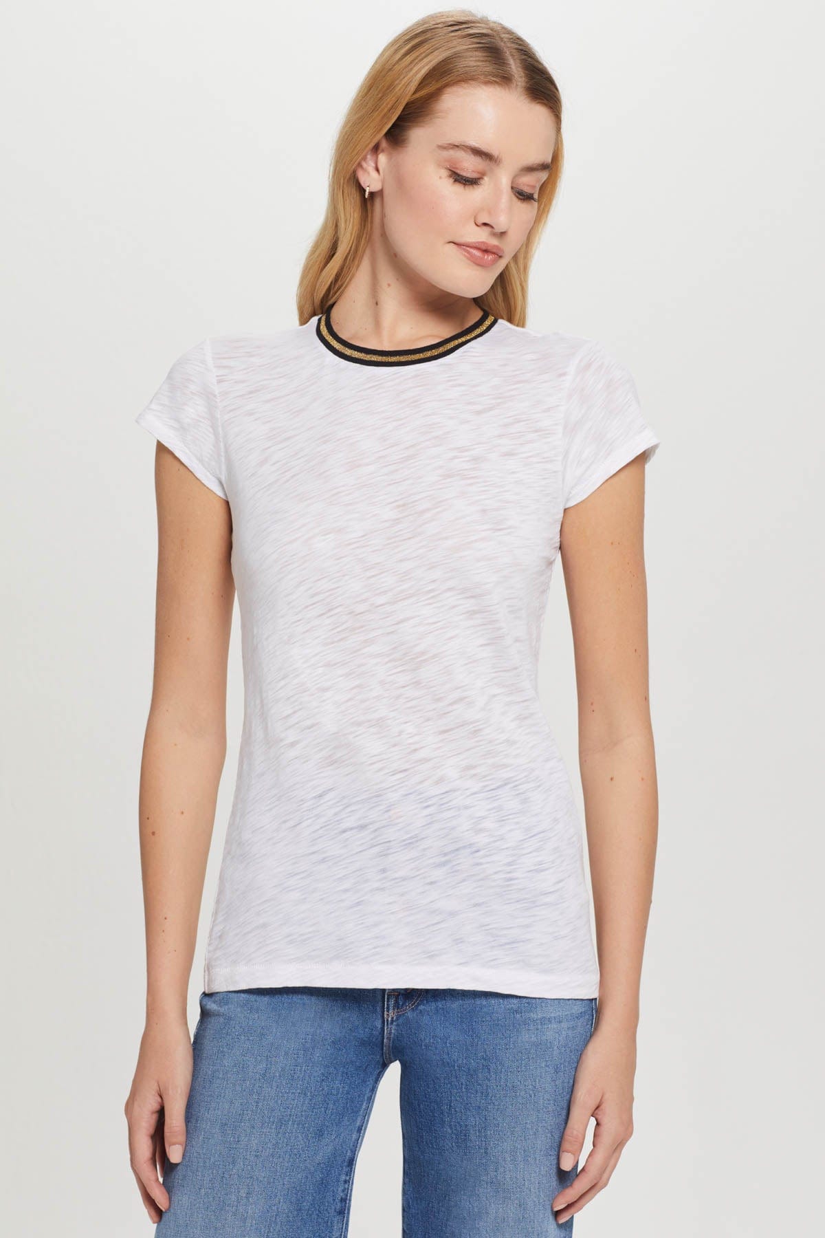 Metallic Tipped Ringer Tee - Goldie LeWinter