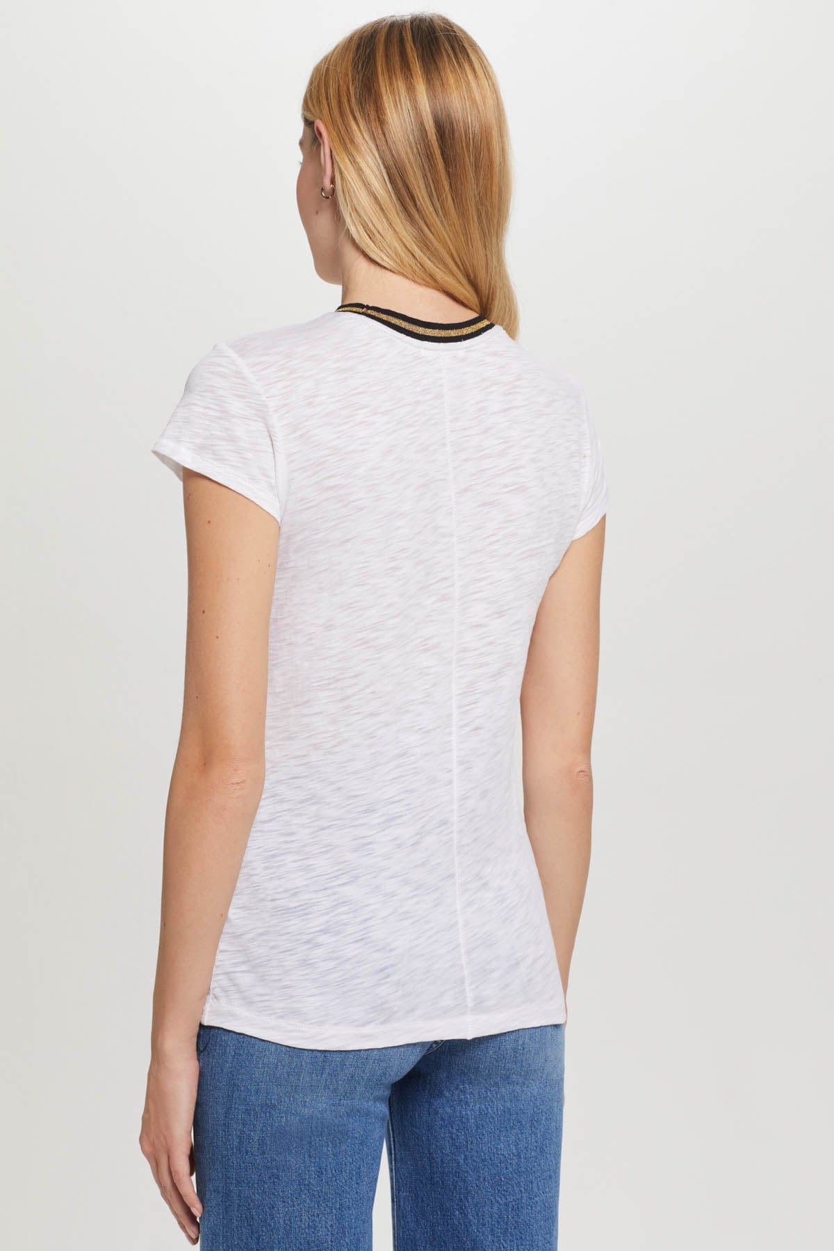 Metallic Tipped Ringer Tee - Goldie LeWinter